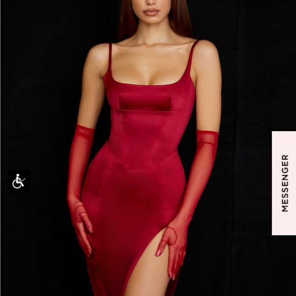House of CB Dresses & Skirts - House of CB Casimira Wine Satin Corset Mini Dress